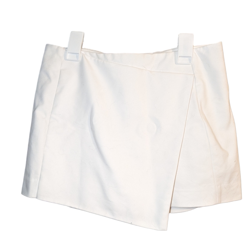 White Asymmetrical Skort